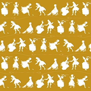 Repeating Pattern - Cinderella Story - yellow background