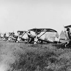 Row of Morane-Soulnier Ms-225 Fighter Parked