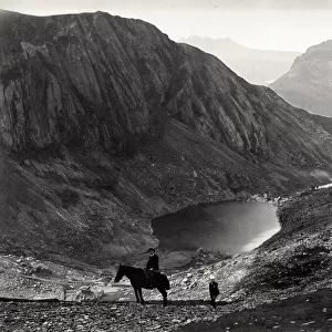 Snowdonia, Wales - ascent from Llanberis - man and horse