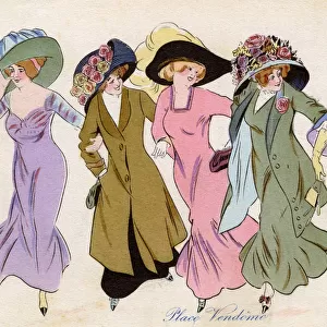 Five stylish ladies of the Place Vendome, Paris, France