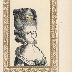 Woman in hedgehog hairstyle with ribbon