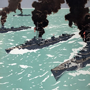WW2 poster, War Savings are Warships