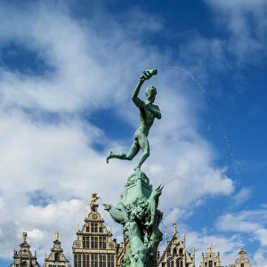 Brabo Fountain, Grote Markt, Antwerp, Belgium, Europe