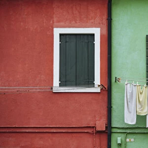 Exterior facades of colourful buildings, Burano, Venice, UNESCO World Heritage Site