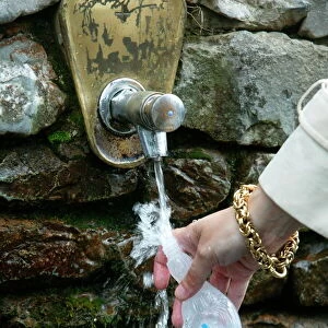 Lourdes holy water, Lourdes, Hautes Pyrenees, France, Europe