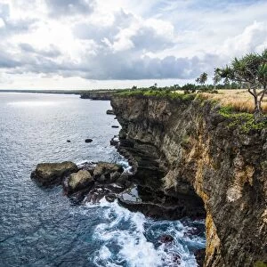 The rocky coast around Ha ateiho, Tongatapu, Tonga, South Pacific, Pacific