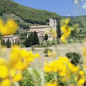 Sant Antimo Abbey, monastery, Castelnuovo dell Abate, near Montalcino, Val d Orcia (Orcia Valley)