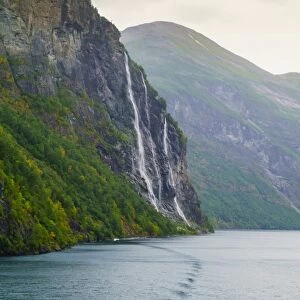 Seven Sisters Waterfall, named for the seven separate streams that comprise it, Geirangerfjord