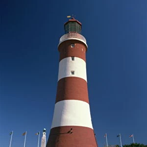 Smeatons Tower lighthouse on The Hoe in Plymouth, Devon, England, United Kingdom, Europe