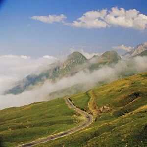 View from Col d Aubisque, Pyrenees-Atlantique, Pyrenees, Aquitaine, France, Europe