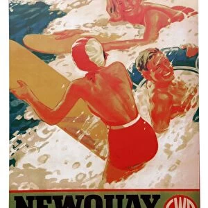 Vintage Newquay railway poster