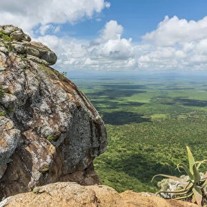 Africa, Tanzania, Loiborsoit. The landscape seen from the top of the Oldonyo Sambu