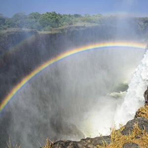Africa, Zambia. The Victoria Falls during dry season