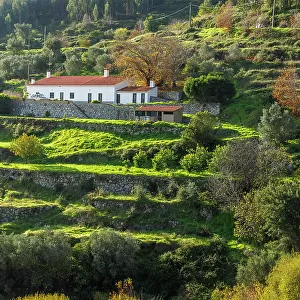 Beautiful landscape of terraced slopes in Sierra da Monchique, Algarve, Portugal