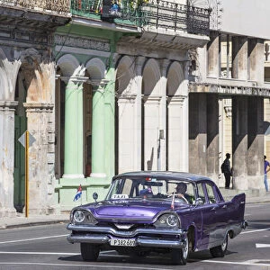 Cuba, Havana, Paseo del Prado - The Prado, Classic America Dodge car