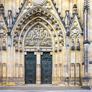 Czech Republic, Prague. Portal entrance of Saint Vitus Cathedral, Prague Castle, Hradcany