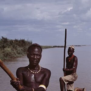 El Molo fishermen in their dugout canoe on the fringe