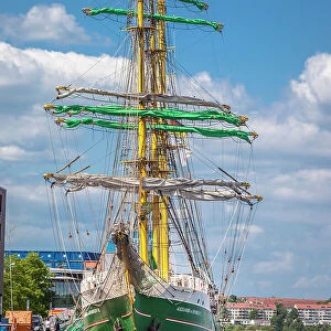 Sailing ship Alexander von Humboldt II in the port of Wismar, Mecklenburg-West Pomerania, Baltic Sea, North Germany, Germany