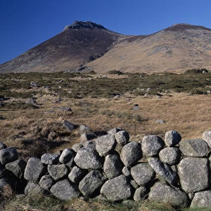 N. IRELAND, County Down, Mourne Mountains Mountain landscape with gorse and coarse