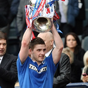 Rangers Football Club: Kyle Hutton Celebrates Co-operative Insurance Cup Victory at Hampden Stadium (2011)