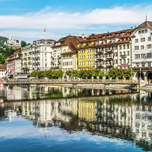 Colorful buildings, Lucerne, Switzerland
