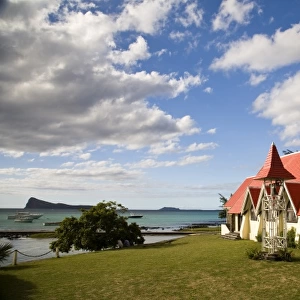 famous Catholic Church with Red Roof Notre Dame Auxiliatrice, cap Malheureux, Mauritius