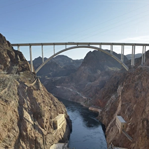 USA, Nevada, Hoover Dam and the Mike O Callaghan - Pat Tillman Memorial Bridge