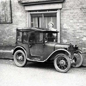 Vintage car parked in Horsham - February 1943