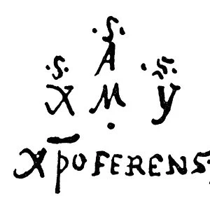 COLUMBUS AUTOGRAPH. Autograph signature of Christopher Columbus