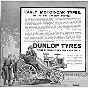 DUNLOP TIRES, 1913. English newspaper advertisement, 1913