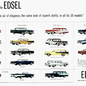 FORD AUTO / EDSEL AD, 1957. This Is the Edsel : advertisement for the Ford Companys ill-fated automobile line, from an American magazine of 1957