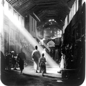 IRAQ: COPPER BAZaR, 1932. An indoor copper bazaar in Baghdad, Iraq, 1932