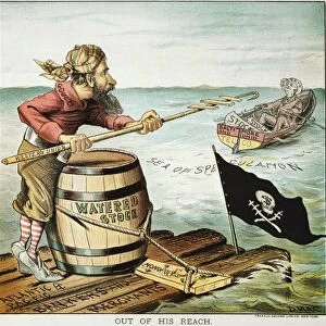JAY GOULD CARTOON, 1885. American cartoon, 1885, of Jay Gould as the pirate of