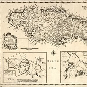 MAP: JAMAICA, 1752. British map of the island of Jamaica, divided into its principal parishes