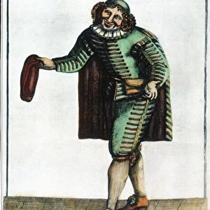 MOLIERE / SGANARELLE. Moliere (1622-1673) in the role of Sganarelle: French engraving, 17th century