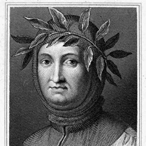 PETRARCH (1304-1374). Italian poet. Line engraving, English, 1822, after a painting by Stefano Tofanelli