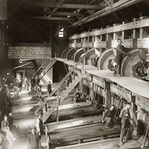 STAMP MILL, 1888. The interior of Deadwood Terra Gold Stamp Mill, one of the Homestake