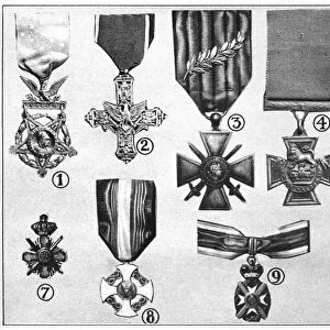 WORLD WAR I: DECORATION. Examples of international decorations awarded for distinguished