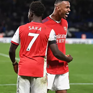 Arsenal's Four-Goal Blitz: Saka and Gabriel's Euphoric Moment at Stamford Bridge (April 2022)