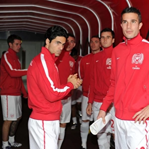 Arsenal's Mikel Arteta and Robin van Persie in the Tunnel Before Arsenal v West Bromwich Albion, 2011-12 Premier League