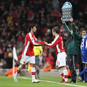 Carlos Vela (Arsenal) is replaced by substitute Jack Wilshere