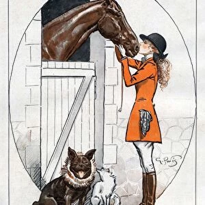 La Vie Parisienne 1919 1920s France Georges Pavis illustrations kissing horses