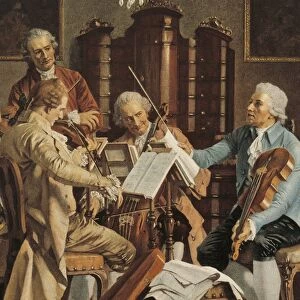 Austria, Vienna, Franz Joseph Haydn conducting a string quartet