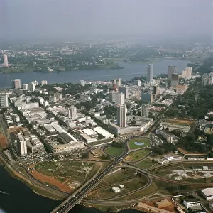 Cote d Ivoire, Aerial view of Abidjan