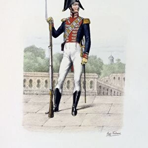 Footguard of the Royal guard, 1814-1815. Histoire de la maison militaire du Roi de