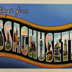 Greeting Card from Massachusetts. ca. 1938, Massachusetts, USA, Greeting Card from Massachusetts