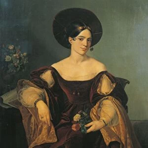 Italy, milan, Portrait of French mezzo-soprano Maria Malibran (Maria Felicia Garcia, 1808 - 1836)
