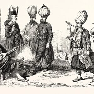 Janissary Guard. Paymaster. Room Leader. Nco Guard. Chief Scullion. Officers Cooks. Marmite The Janissaries. Water Carrier Officers. Engraving 1855