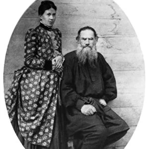 Leo tolstoy with his wife sofia tolstoya at yasnaya polyana in 1887