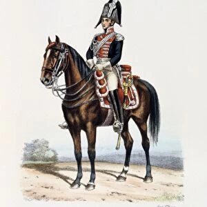Mounted member of the Royal guard, 1814. From Histoire de la maison militaire du